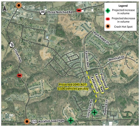 Eastern Avenue Traffic Impacts Map