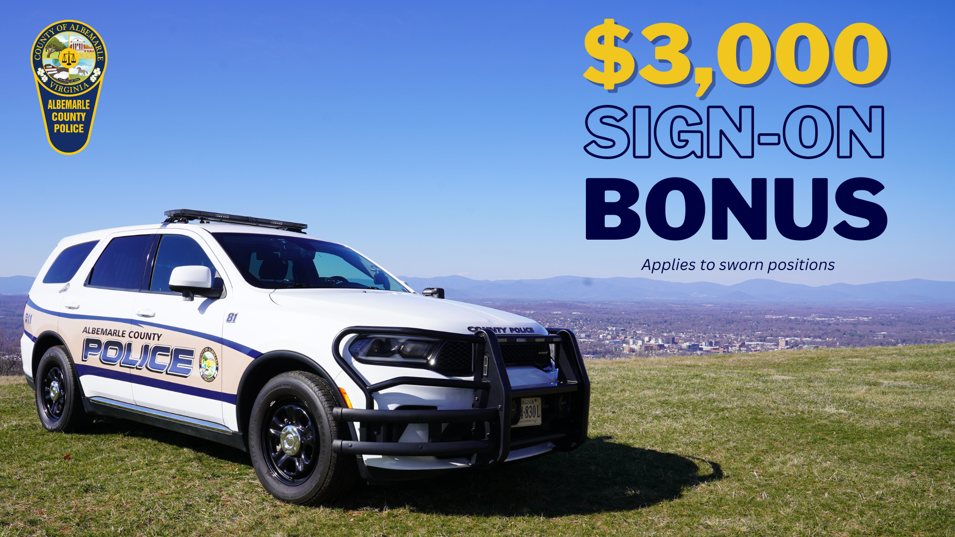 $3,000 ACPD sign on bonus