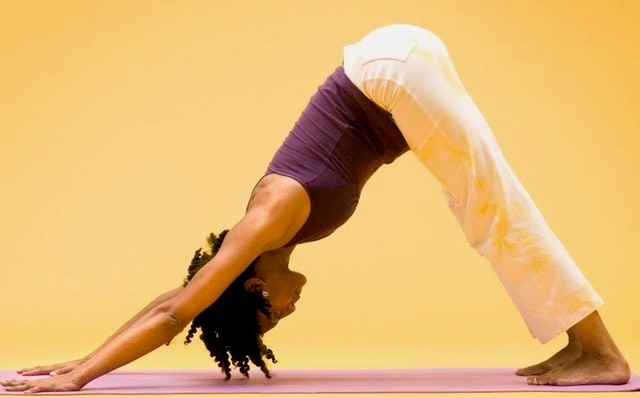 person doing yoga